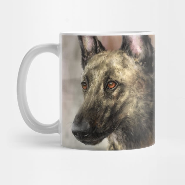 A Painting of a Brindled Dutch Shepherd by ibadishi